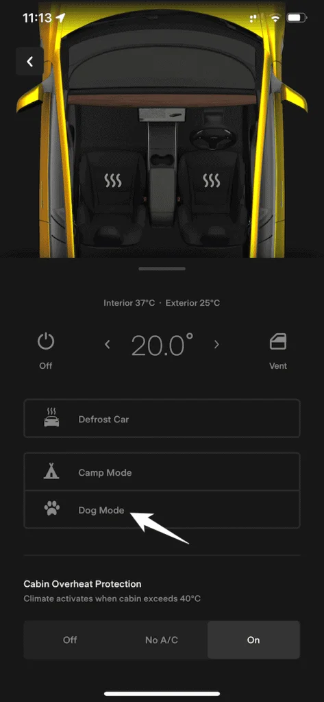 how does tesla dog mode work