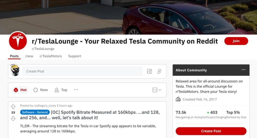 TeslaLound Reddit Tesla forum
