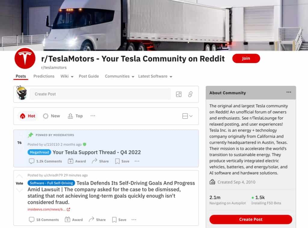 TeslaMotors Reddit