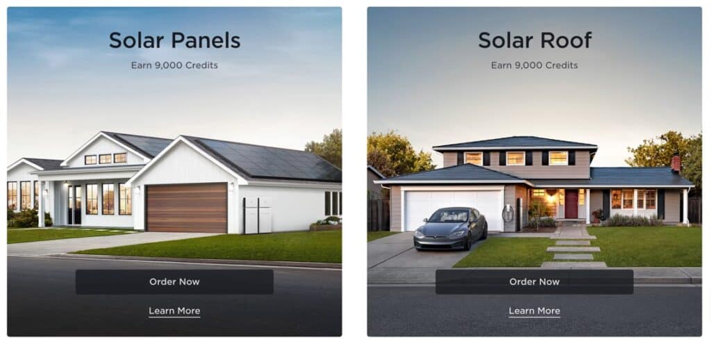 tesla loot box credits on solar panels and solar roof purchases