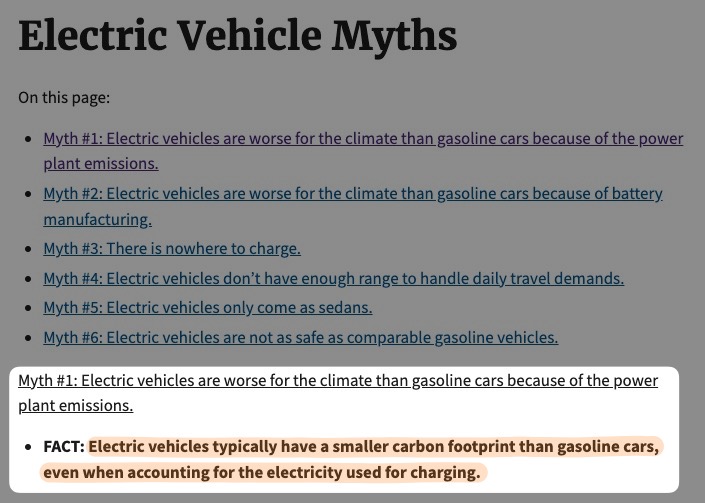 electric vehicles have smaller carbon footprint