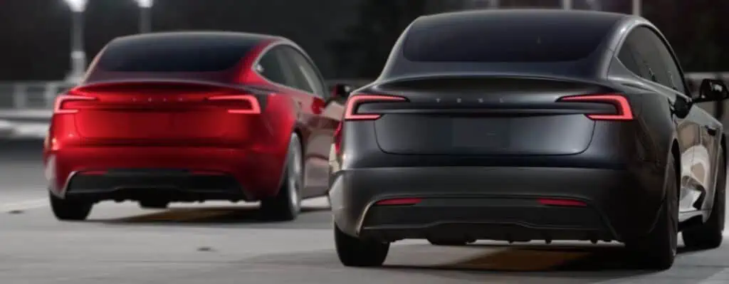 new 2023/2024 Tesla Model 3 rear look